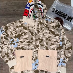 BAPE Beige Camo zip up hoodie